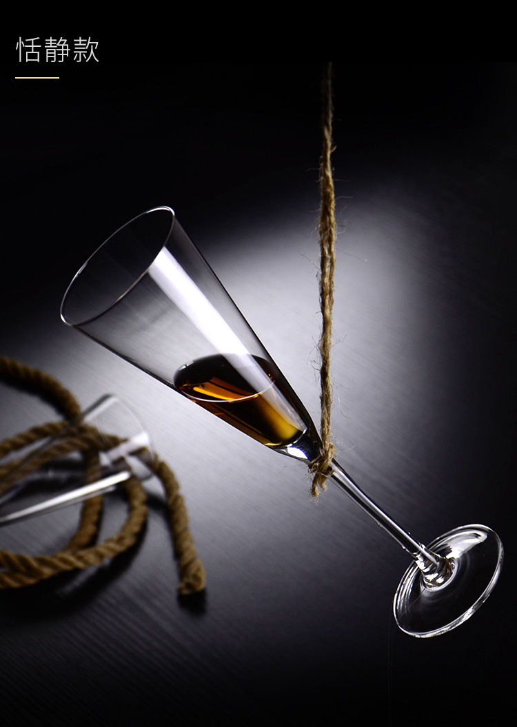 纯手工无铅超薄玻璃香槟杯酒杯高脚杯红酒杯套装 任意六支装 酒杯杯架