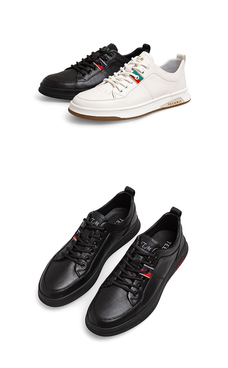 teenmix天美意男鞋休闲鞋男鞋子2021年秋冬款商场同款真皮休闲皮鞋男