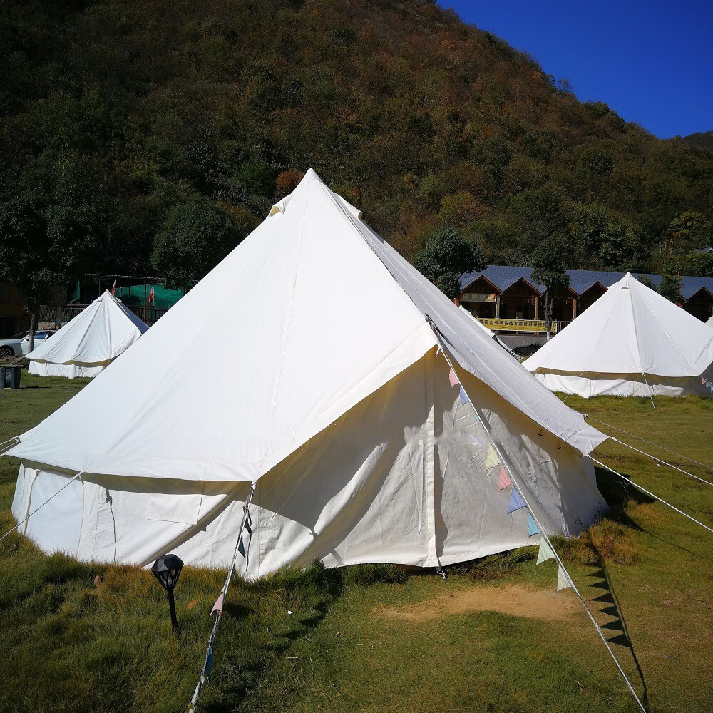 定做蒙古包帐篷户外大型营地帐篷民宿多人旅行印第安钟型酒店帐篷 3米