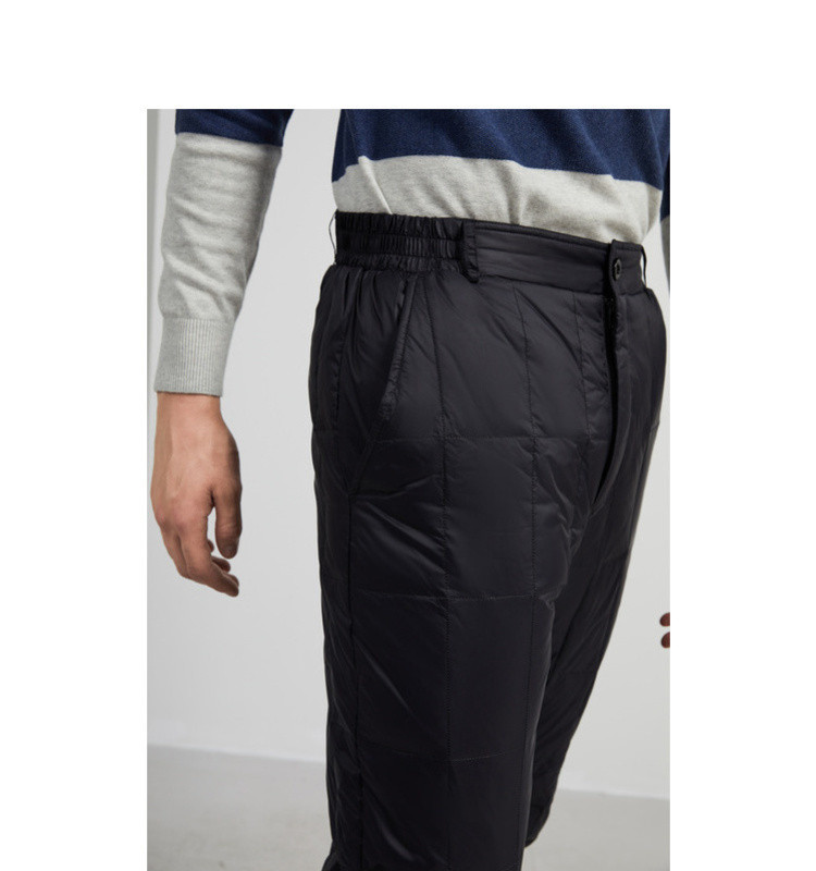 波司登bosideng 2019新款男士居家羽绒裤加厚保暖冬季内穿裤子 深藏青