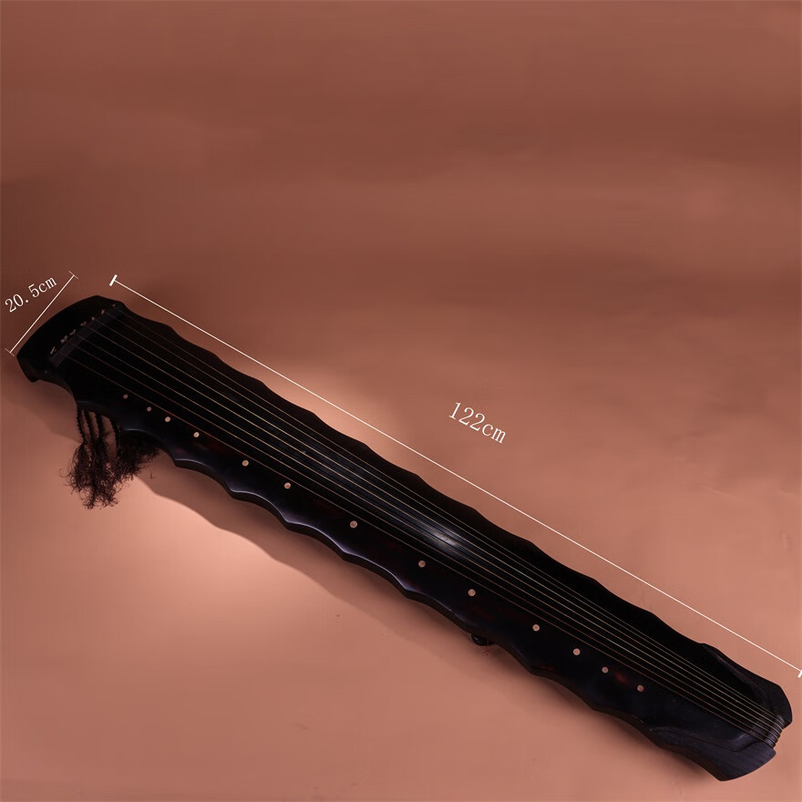 手工髹漆朝阳鸣凤款落霞式古琴附琴套4309