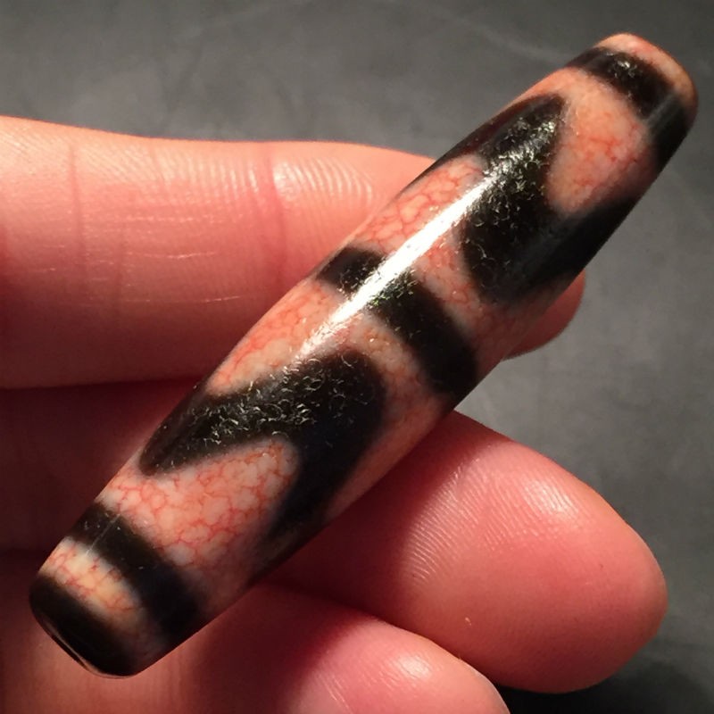 天然西藏老玉髓天珠项链原石页岩药师血丝玛瑙虎牙天珠