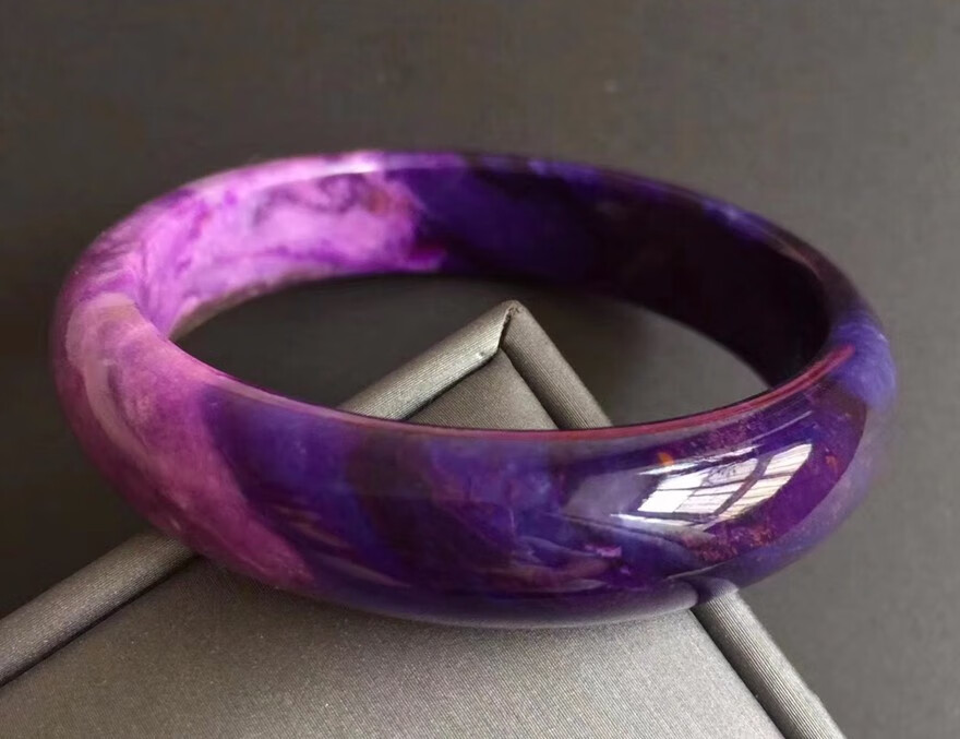 俊辰珠宝收藏南非国石老坑舒俱来手镯苏纪石女款樱花皇家紫配证书礼物