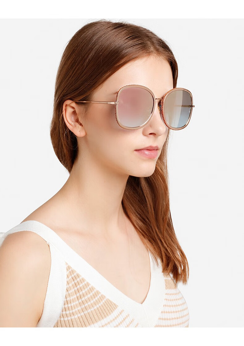 charleskeith新品ck371280317简约蝶形女士太阳镜玫瑰金色