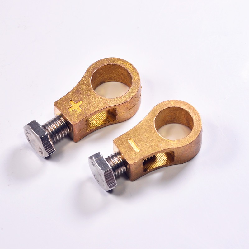 新型电瓶卡子纯铜一对装电瓶夹子加厚蓄电池接头连接线桩头电池头电瓶