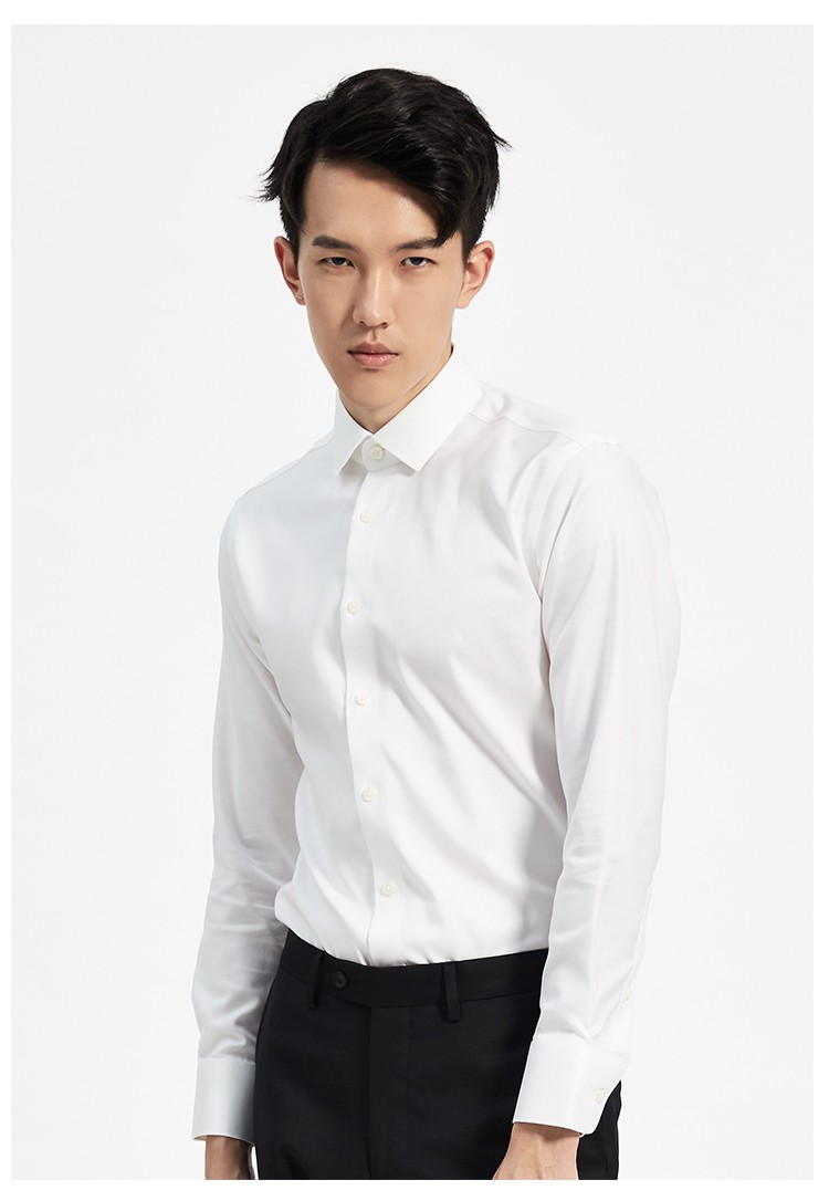 hany免烫白衬衫男商务长袖修身高端新郎结婚休闲男士西装衬衣春秋