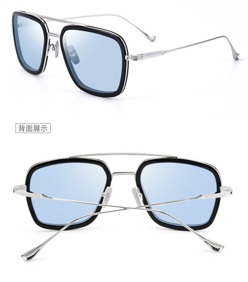 caponi钢铁侠同款眼镜伊迪丝智能变色偏光太阳镜近视墨镜男 日夜两用