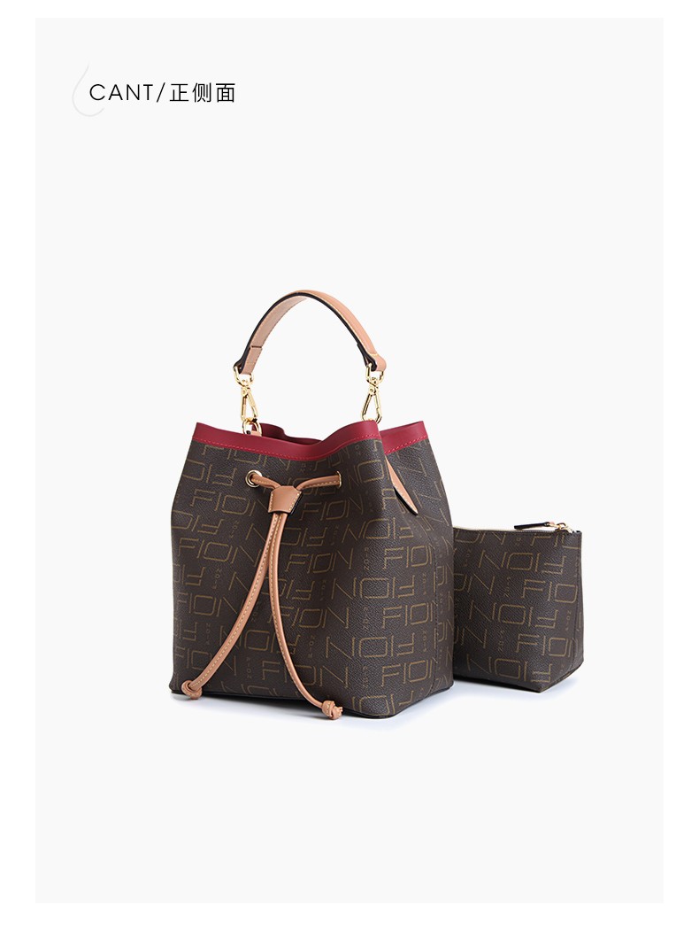 fion菲安妮水桶包2020夏季新品女包大容量子母背包休闲