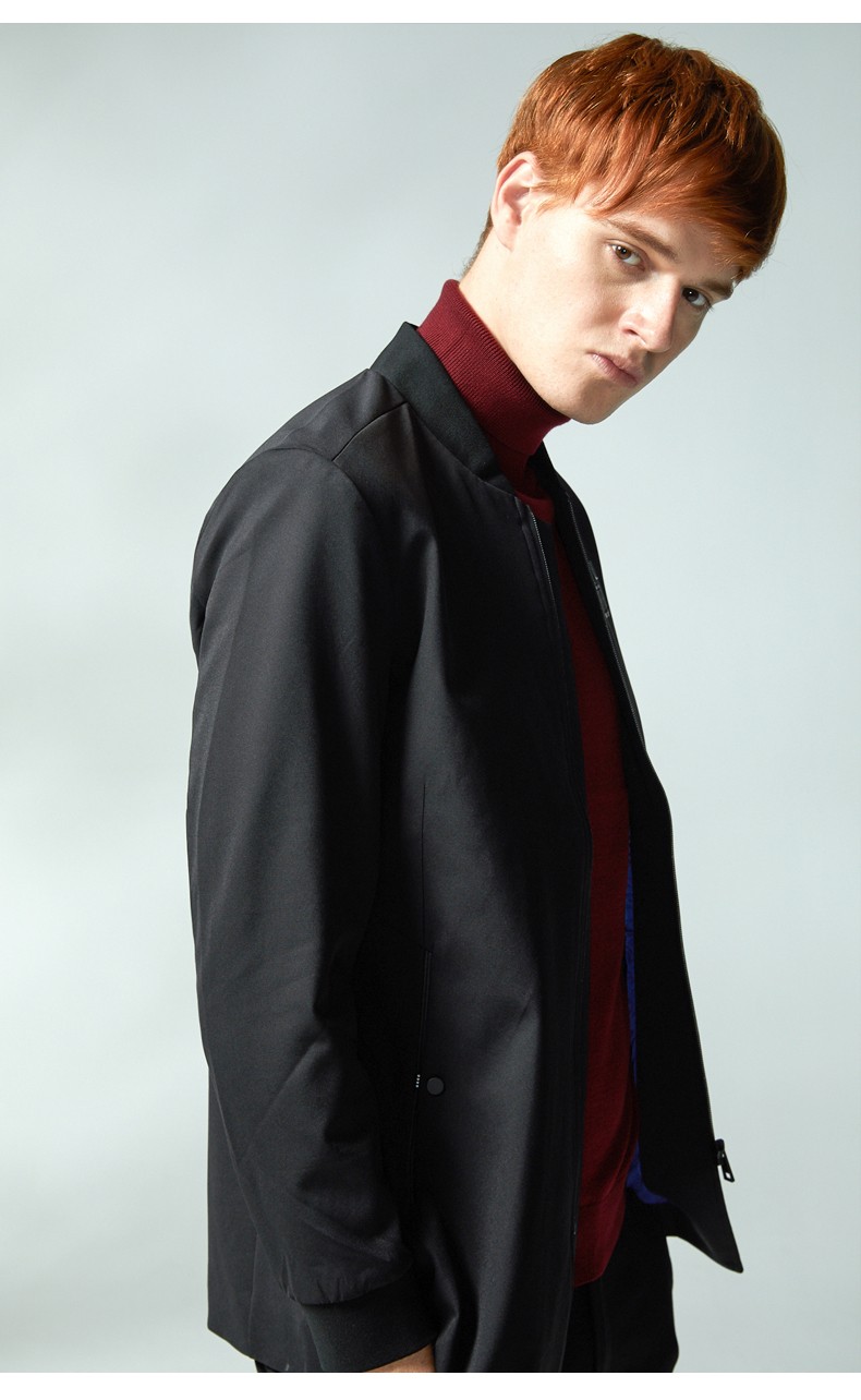 busen步森男装休闲服男士夹克衫2019冬新品 黑色 l = 175码