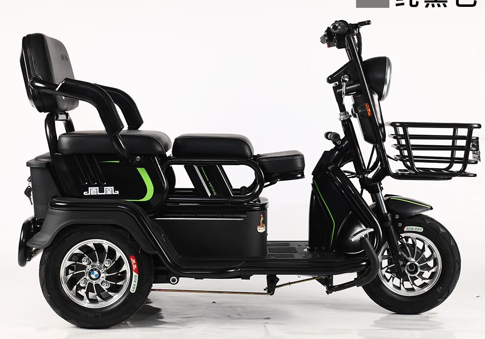 凤凰phoenix电动三轮车家用轻便小型代步车接送孩子亲子三座电动车