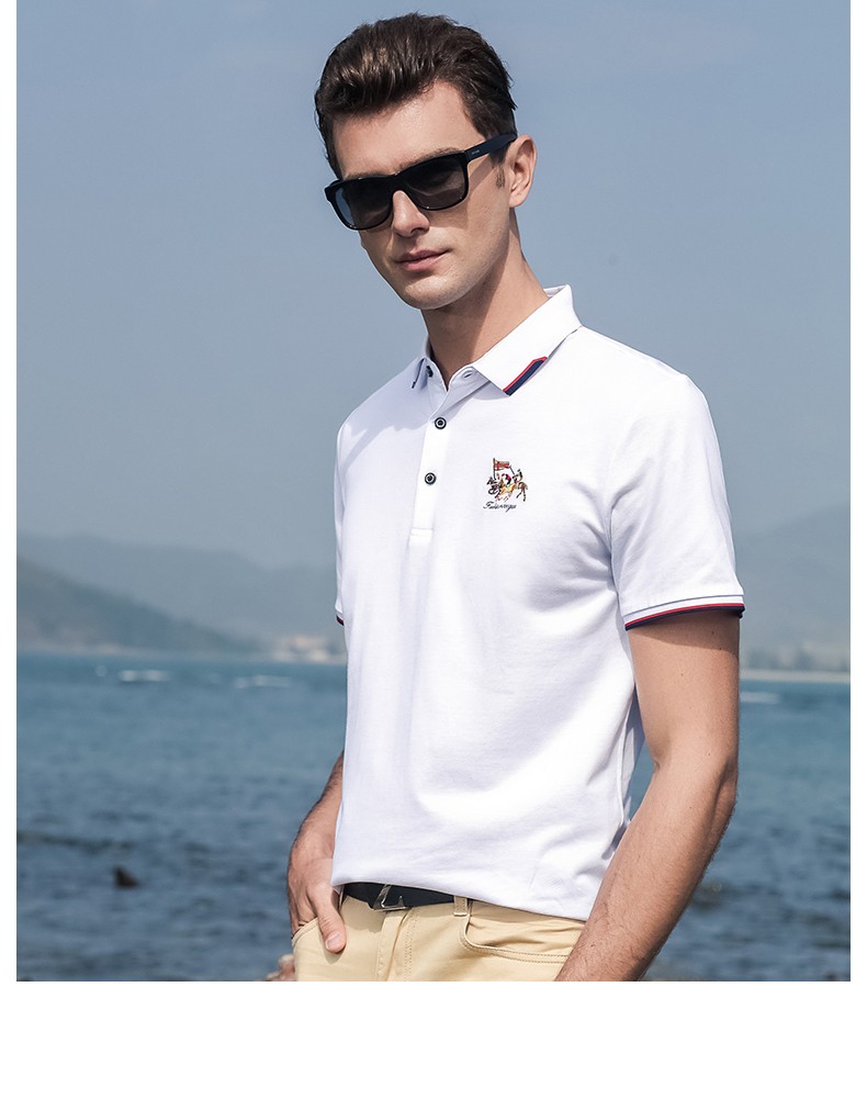 polo衫夏季商务休闲经典骑士刺绣保罗衫男装 黑色 l【图片 价格 品牌