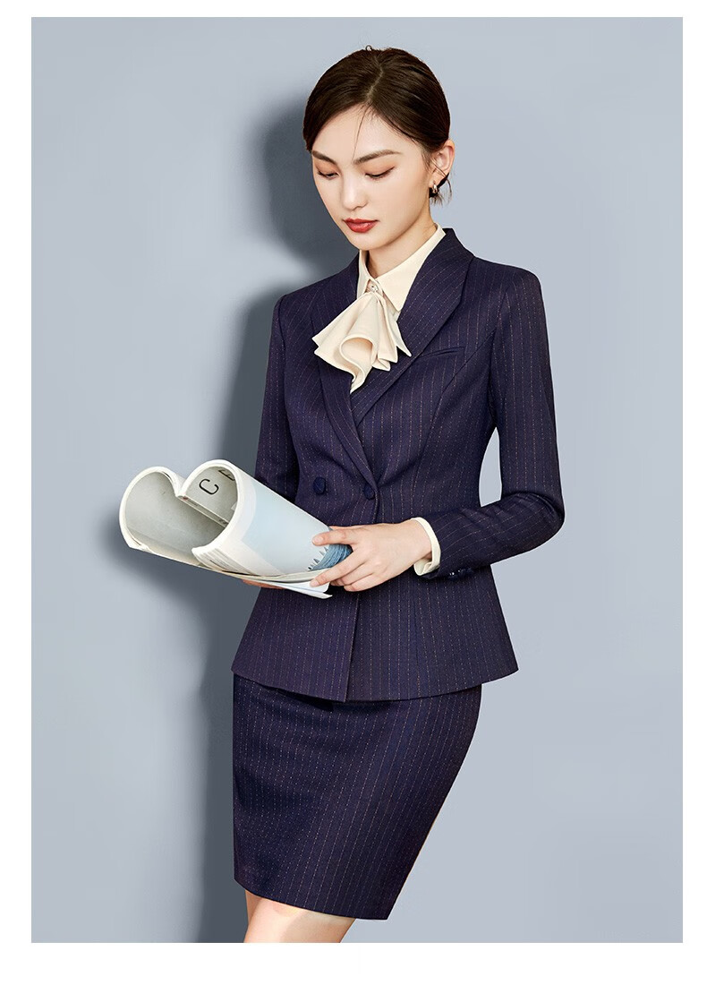 伊诺宣西装套装女2020春季新款销售保险银行工作服总裁正装职业商务