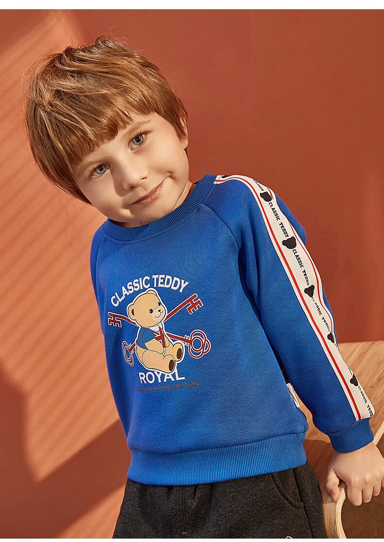 精典泰迪classic teddy童装儿童加绒卫衣男女童加厚保暖上衣小孩衣服