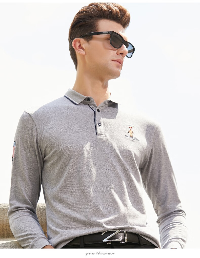 卡帝乐鳄鱼cartelo 男士长袖t恤翻领polo衫男款有领春秋季新品时尚