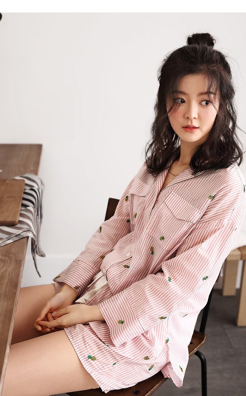 【回馈粉丝 特价清仓】睡衣女夏季休闲时尚短袖纯棉薄家居服套装 xf8