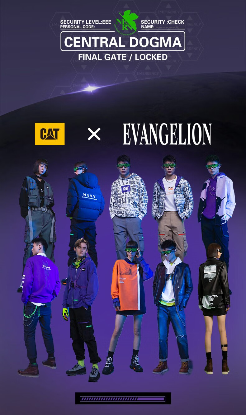 catx新世纪福音战士卡特eva联名卫衣2021秋冬新款渐变上衣ck4swql5141