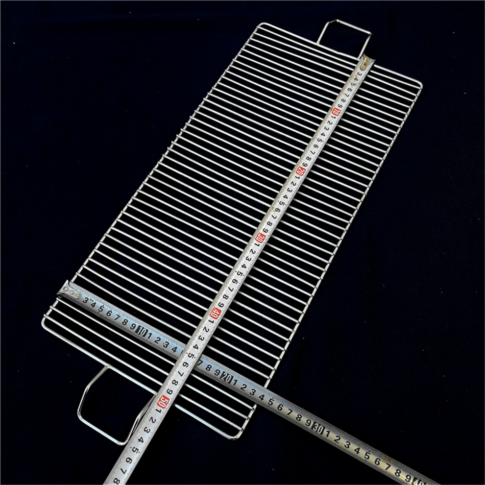 长方形不锈钢烧烤网加粗户外烤肉篦子带把易清洗新款哇塞牛横26x80