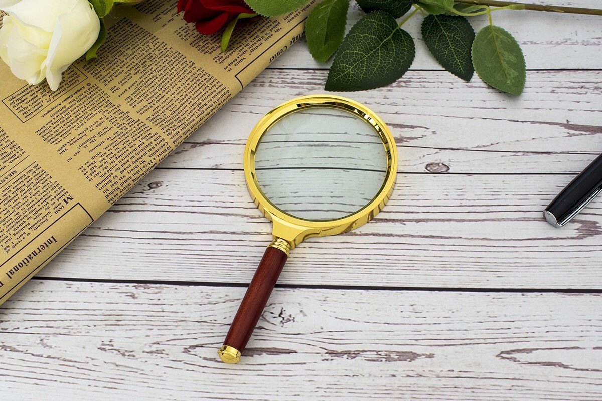 圣德名图光学放大镜10高清手持放大镜老人20看报阅读清晰高倍学生儿童