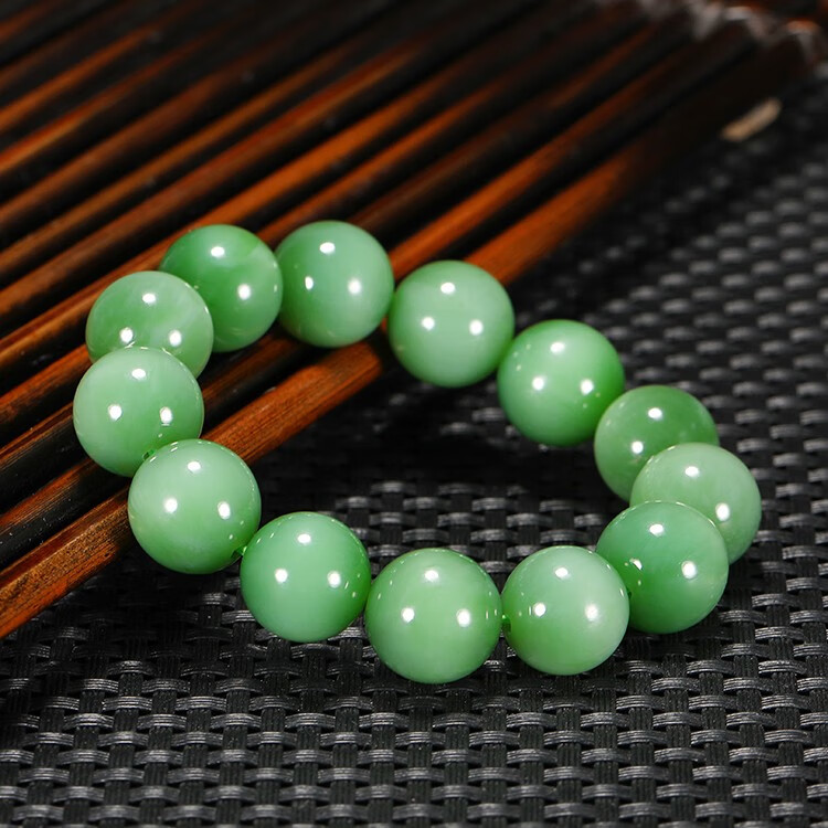 星星草和田玉碧玉猫眼手串男女款玉石16mm圆珠手链珠圆玉润情侣生日