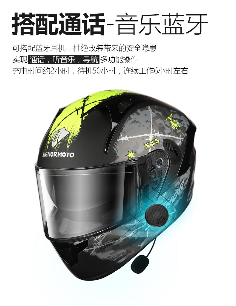 signormoto摩托先生头盔男女机车跑车个性酷全盔防雾可配蓝牙电动摩托