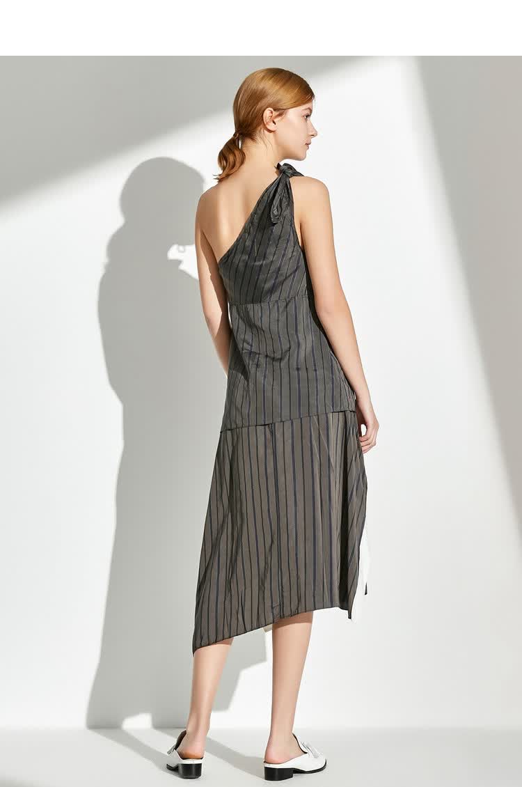 玛丝菲尔marisfrolg /不规则修身高腰半身裙 条纹 1/s/36