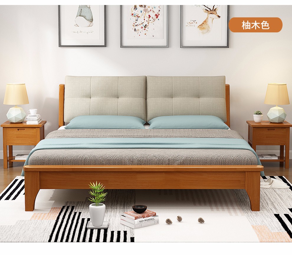 卧室家具 床 稚木青禾 稚木青禾 欧式床实木床1.8米双人床1.