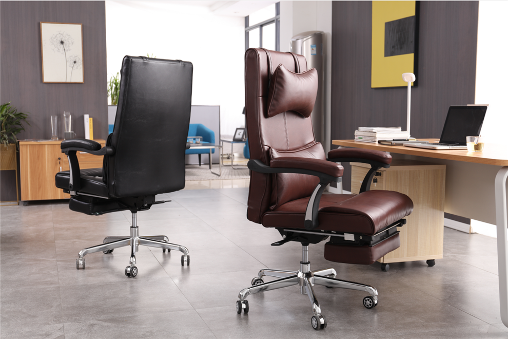 上海真皮老板椅可躺按摩大班椅商务办公椅舒适久坐书桌椅家用电脑椅子