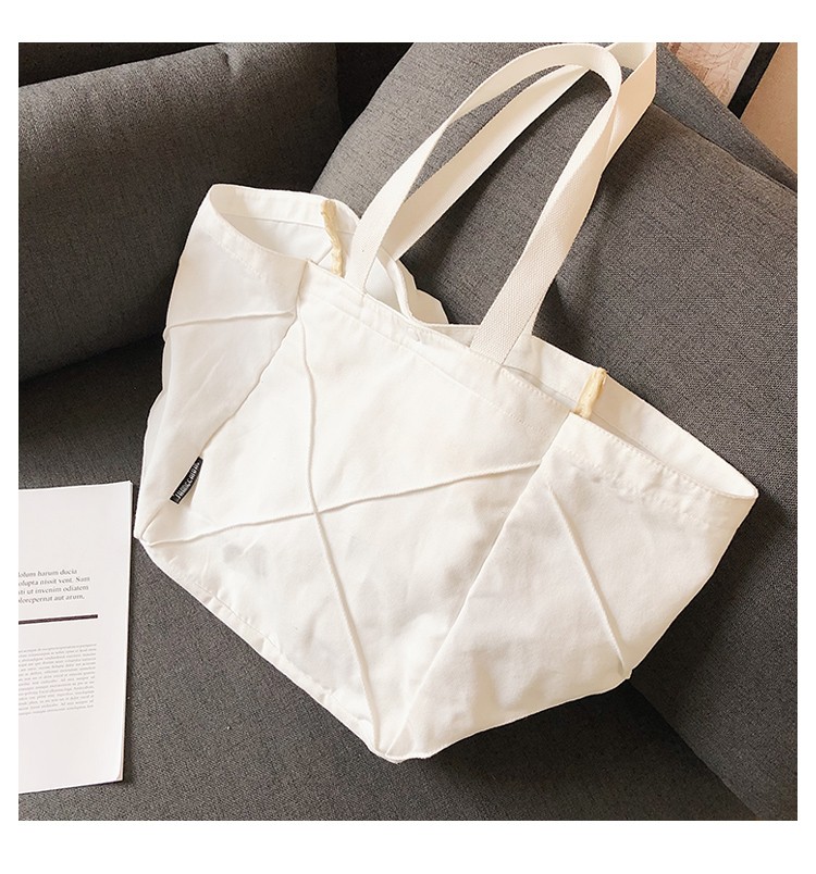帆布袋布兜大容量购物袋时尚纯色清新文艺简约轻便女士包包饺子包短途