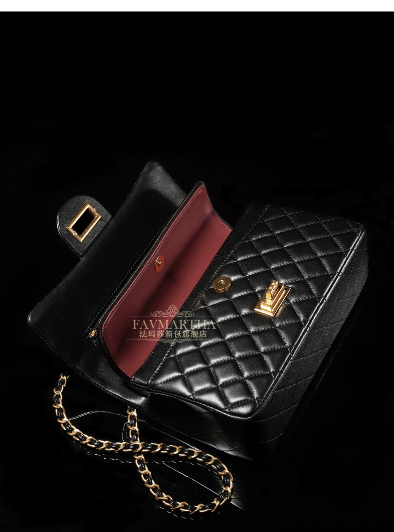 法玛莎品牌小香风包包女包2020新品时尚菱格链条包女