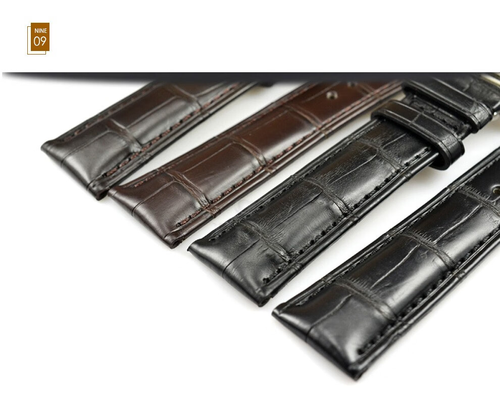 plts 皮拉图斯s3100 路易斯安娜密河鳄鱼皮黑色蝴蝶扣表带