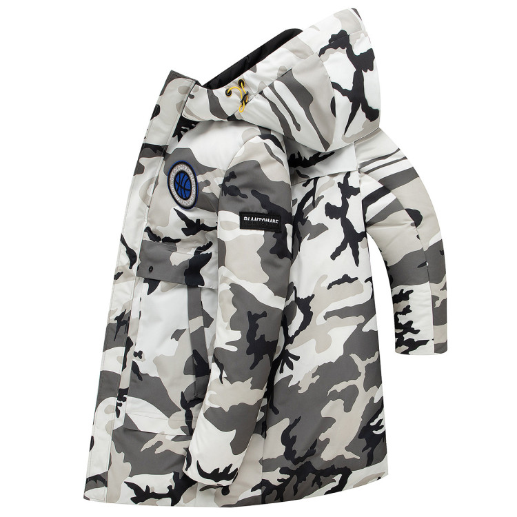 新款90%白鸭绒厚款迷彩男式羽绒服舒适百搭简约休闲男式外套 白迷 