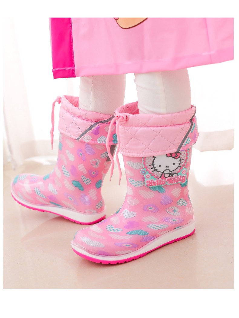 hellokitty儿童雨鞋宝宝女童雨靴防滑公主小孩水鞋学生中大童胶鞋 kp1