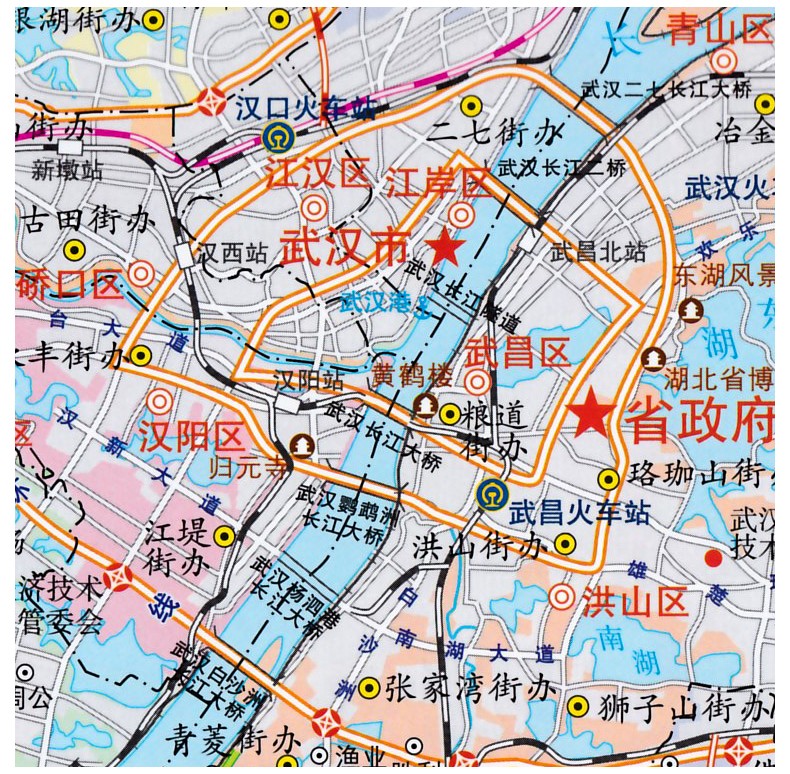 【2021新版】武汉地图 武汉city 城市地图 交通旅游景点 覆膜防水