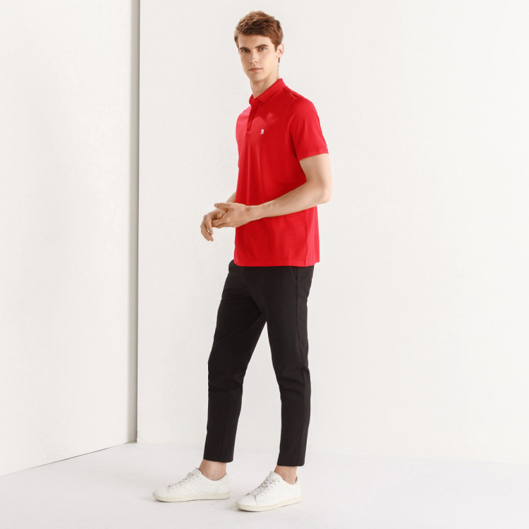 canudilo h holidays 休闲百搭翻领男士短袖t恤 大红色 46