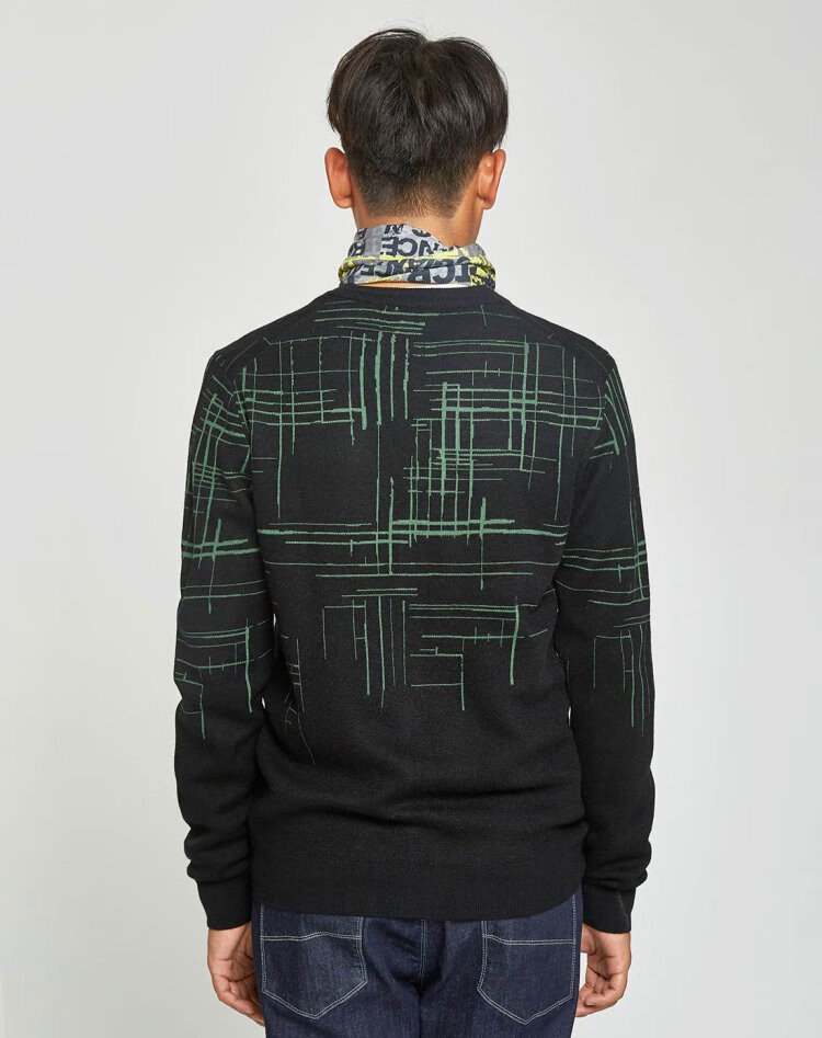 马克华菲mark fairwhale 秋冬新款时尚线条长袖针织开衫 311 m