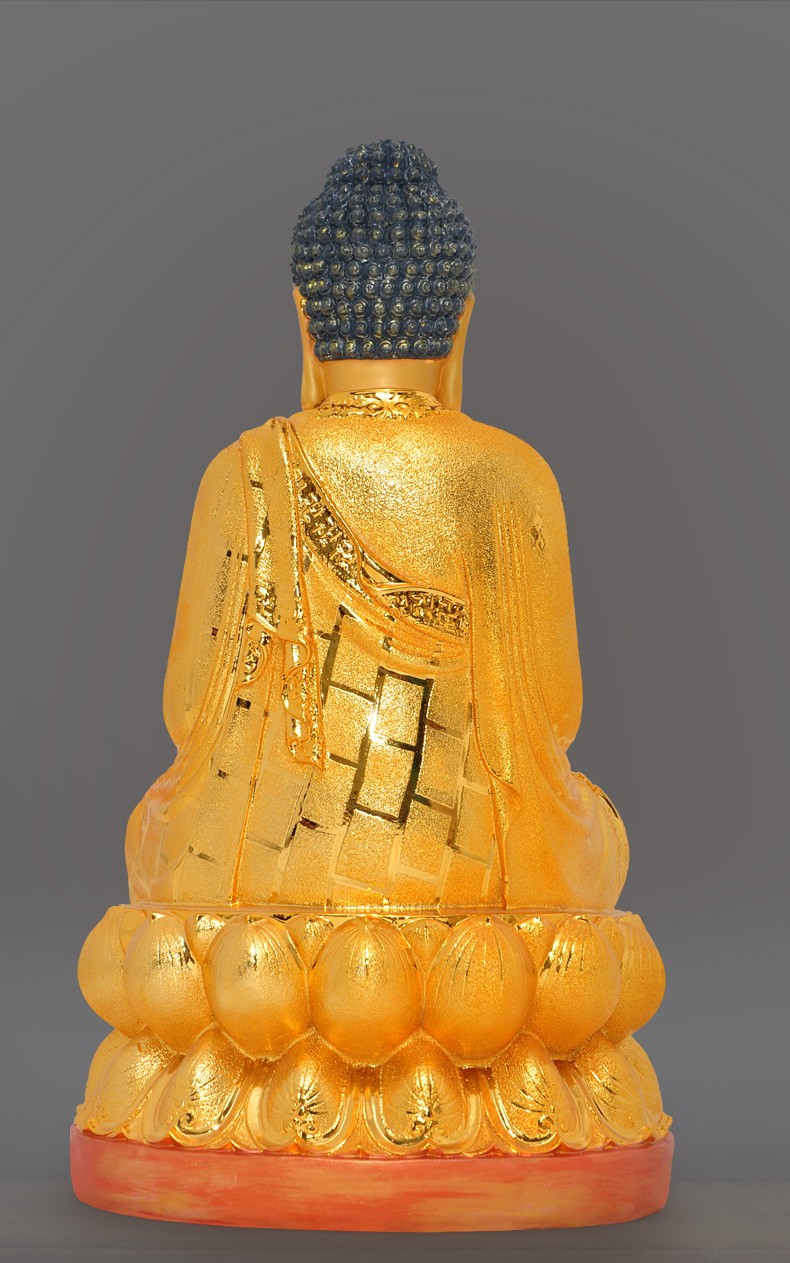 大日如来摆件释迦牟尼佛祖金佛像佛堂寺庙居家供奉工艺装饰品佛像摆件