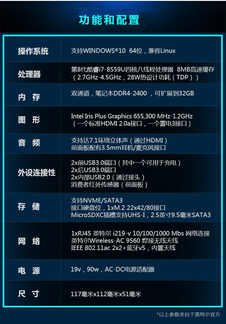 英特尔 豆子峡谷 NUC迷你主机 图1