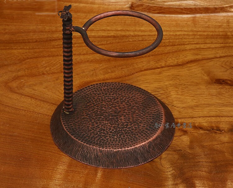 手工复古紫铜懒人茶漏架易泡架公道杯茶漏茶滤茶托架过滤器支架复古