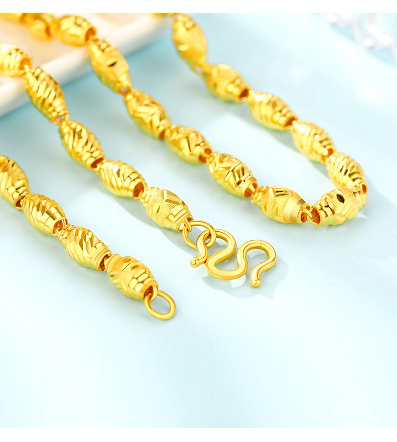 喜福龙 黄金项链男款显粗全橄榄金链子加粗 足金9999男士纯金项链白条