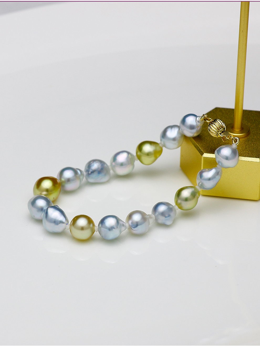 3mm 无核keshi野生珍珠 混彩海水珍珠手链 一对一实物拍摄 zg1968-fyb
