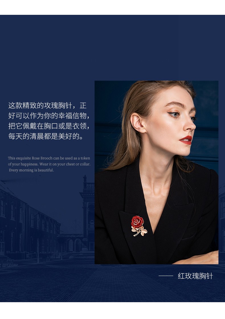 劳拉图laolatu轻奢时尚品牌胸针女胸花时尚绚丽玫瑰花高雅别针生日