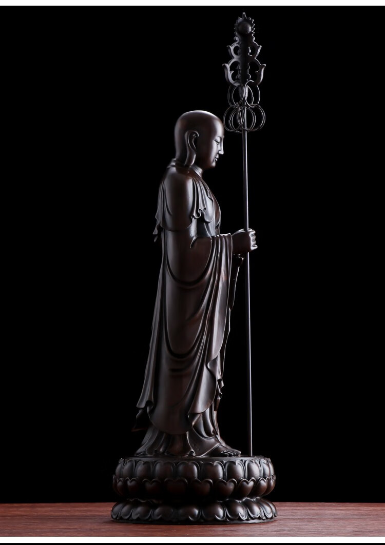 盛凡地藏王菩萨佛像纯铜摆件家用供奉娑婆三圣站像佛教用品70cm地藏