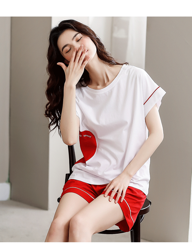 芊之雅睡衣女生夏季纯棉短袖短裤居家服夏天薄款全棉韩版休闲少女套装