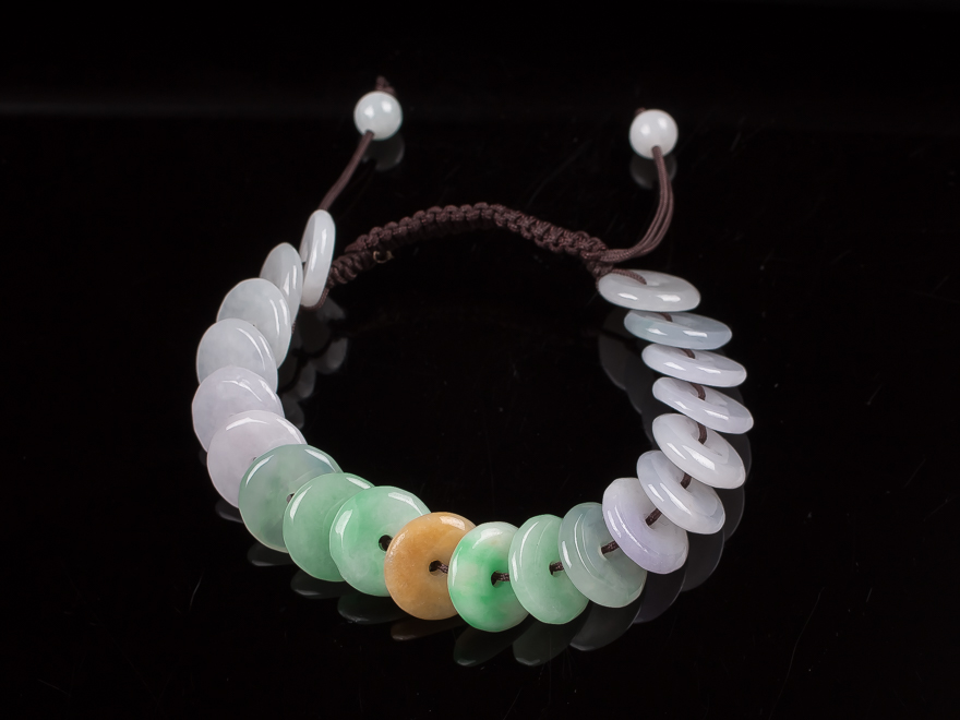 【降价拍卖】玉翩翩珠宝--翡翠平安扣手串23.83g