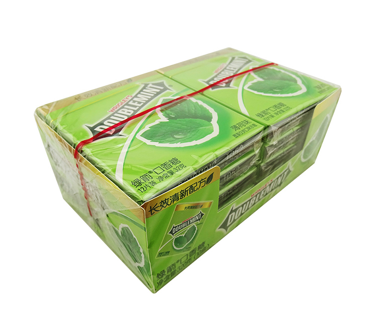 箭牌金装绿箭口香糖 薄荷味黄瓜薄荷味 320g(32g×10包) 12片装整盒