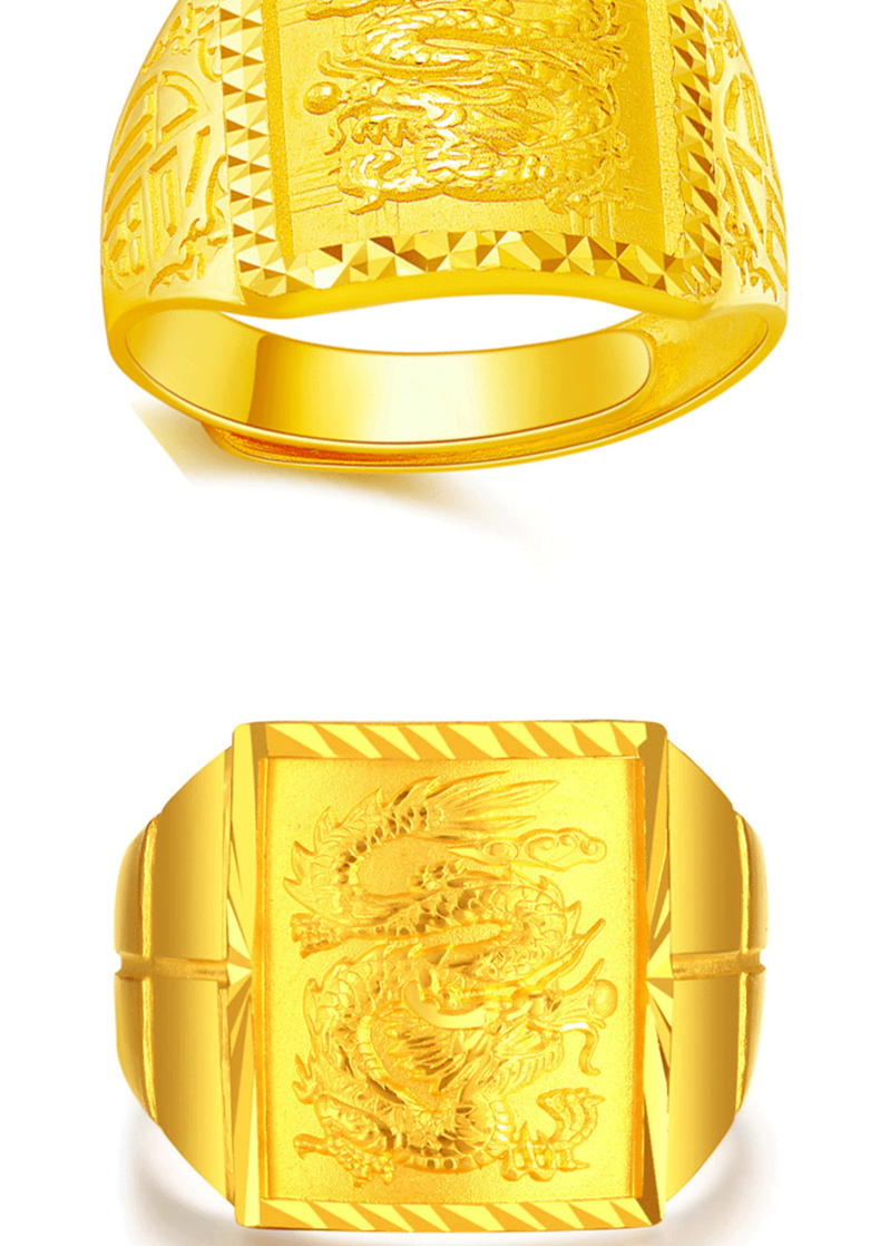 中国黄金男士戒指图片(黄金男士戒指图片字和鹰那个好看)