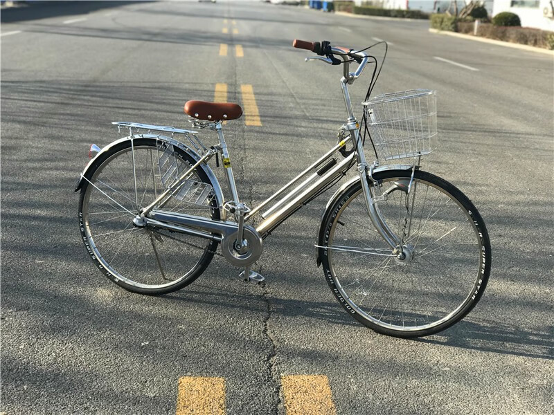 基洛夫牌出口日本26寸不锈钢自行车通勤车休闲自行车日本自行车内三速