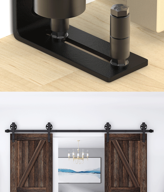 置睿谷仓门配件止摆器吊轨门仓谷门定位器门阻平移推拉门定位器门挡地