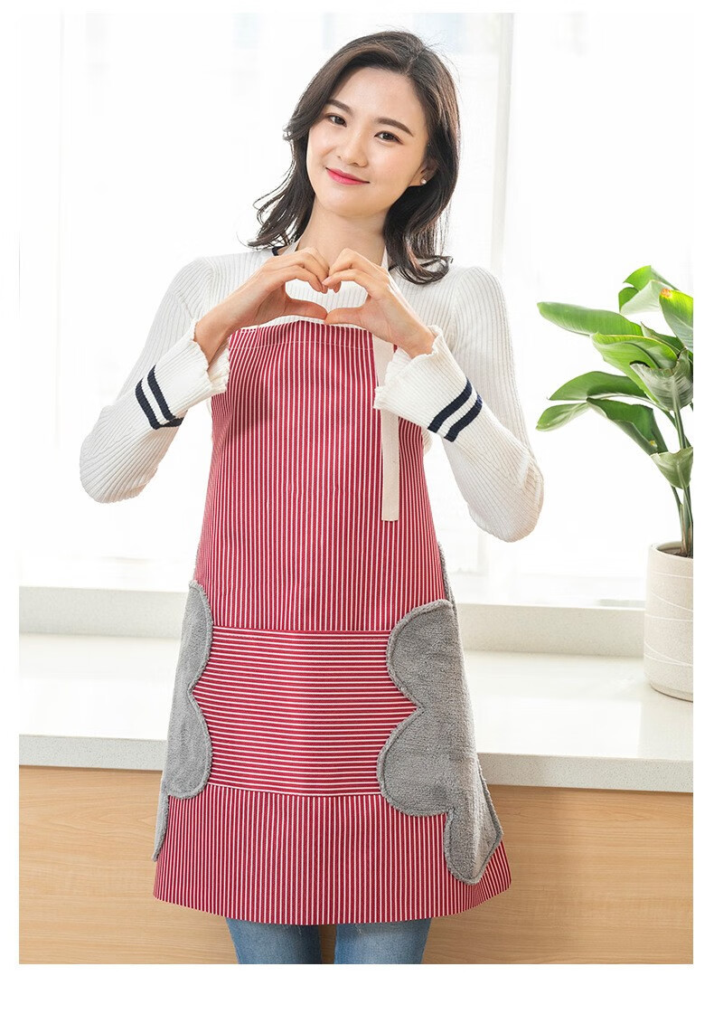 围裙家用厨房薄款防水防油夏天超薄可爱日系工作服罩衣女时尚围腰1条