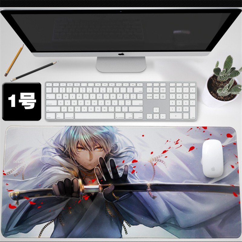 国永小狐丸刀剑乱舞鼠标垫机械键盘垫加厚锁边 来图定制 800x300x3mm